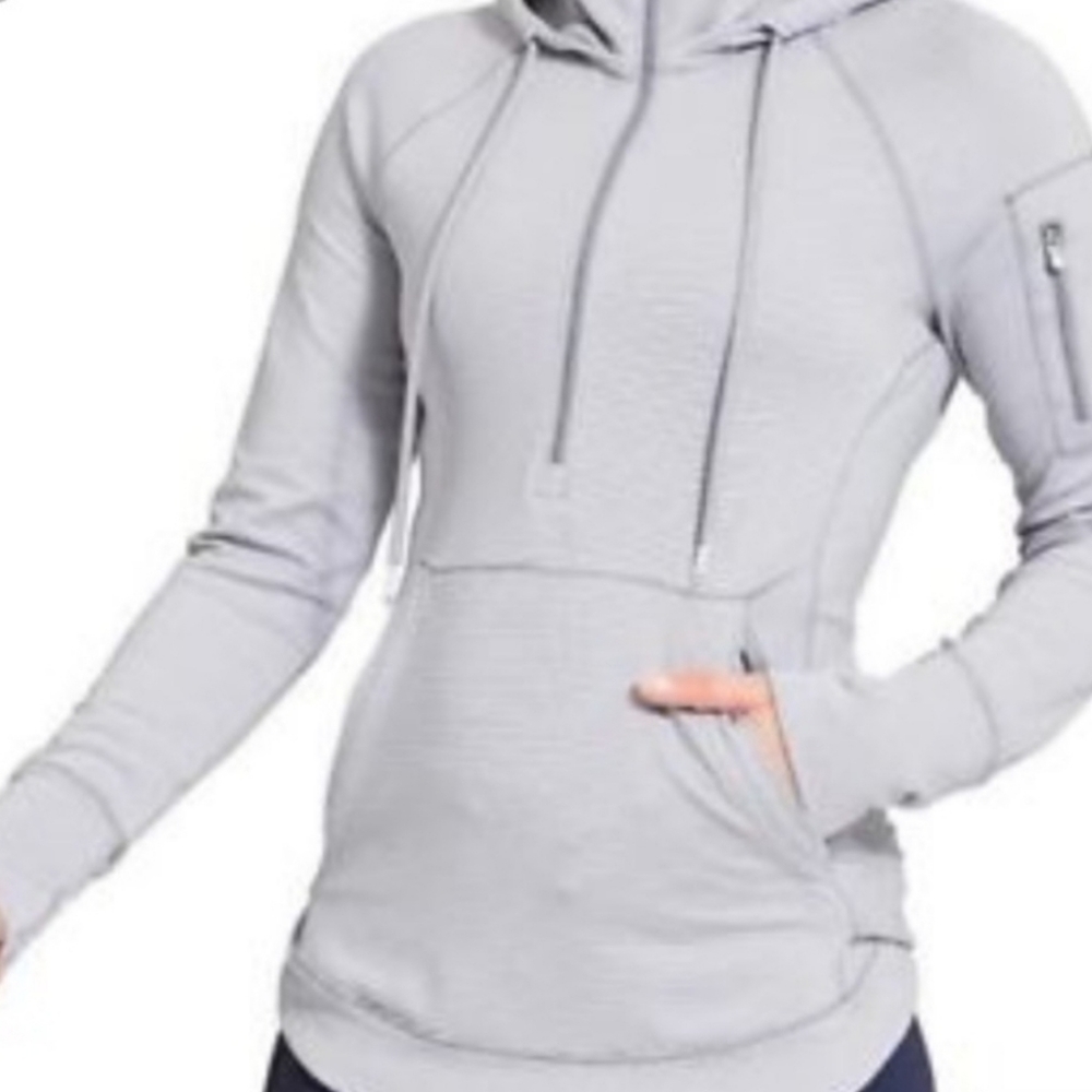 Athleta Heavenly Heights Grey Hoodie Size Small
